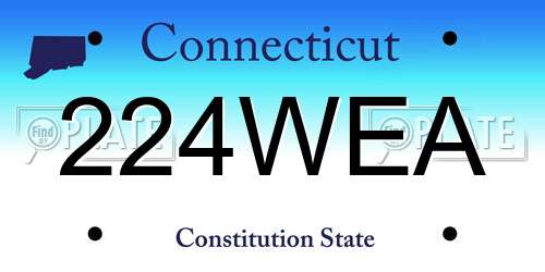 224WEA Connecticut License Plate