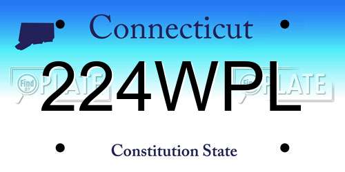 224WPL Connecticut License Plate
