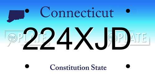 224XJD Connecticut License Plate