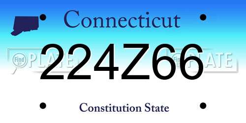 224Z66 Connecticut License Plate