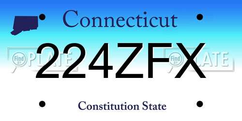 224ZFX Connecticut License Plate