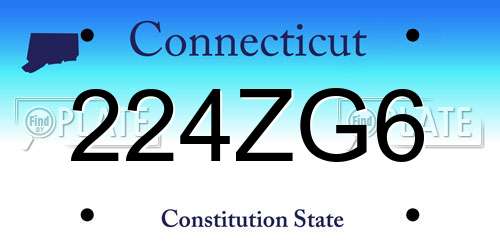 224ZG6 Connecticut License Plate