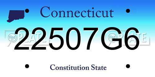22507G6 Connecticut License Plate
