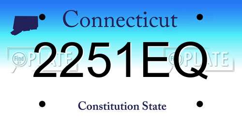 2251EQ Connecticut License Plate