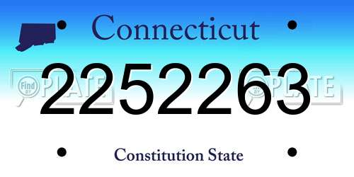 2252263 Connecticut License Plate