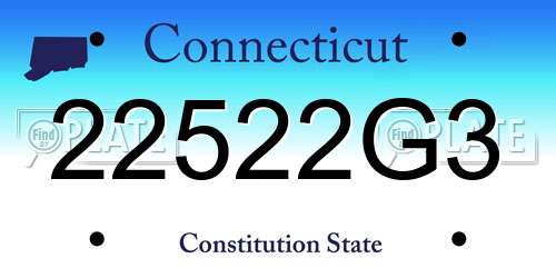 22522G3 Connecticut License Plate