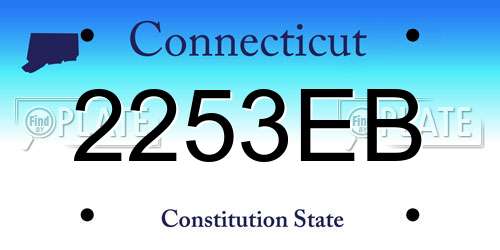 2253EB Connecticut License Plate