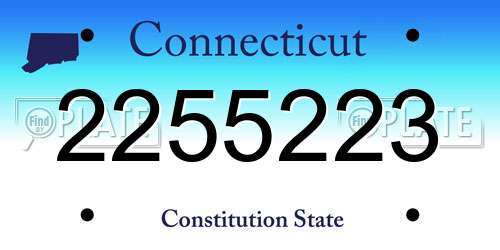 2255223 Connecticut License Plate