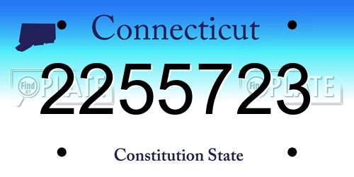 2255723 Connecticut License Plate