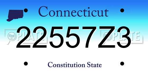 22557Z3 Connecticut License Plate