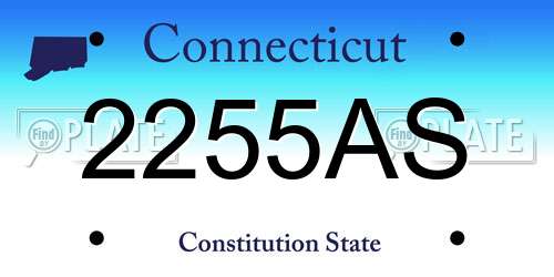 2255AS Connecticut License Plate