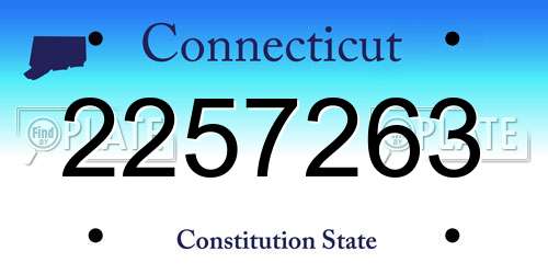 2257263 Connecticut License Plate