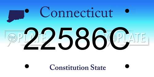 22586C Connecticut License Plate