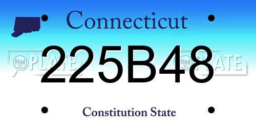 225B48 Connecticut License Plate