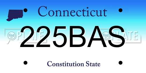 225BAS Connecticut License Plate