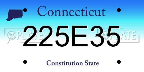 225E35 Connecticut License Plate