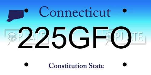 225GFO Connecticut License Plate