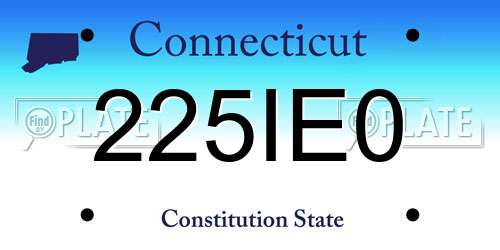 225IE0 Connecticut License Plate