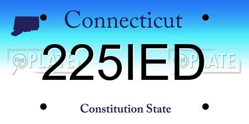225IED Connecticut License Plate