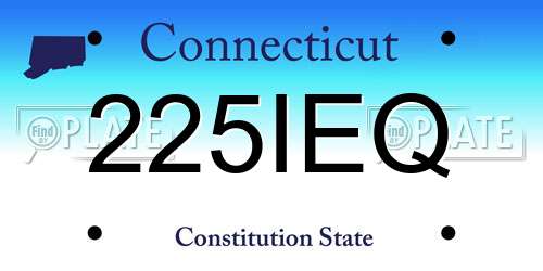 225IEQ Connecticut License Plate