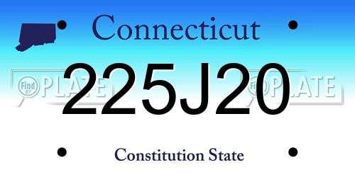 225J20 Connecticut License Plate