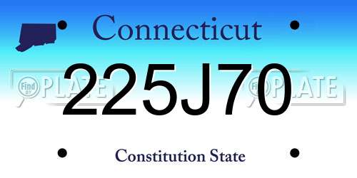 225J70 Connecticut License Plate