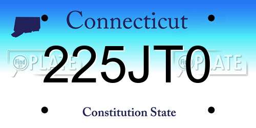 225JT0 Connecticut License Plate