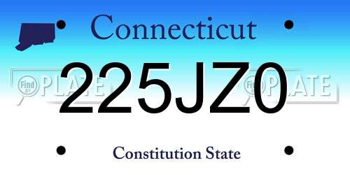 225JZ0 Connecticut License Plate