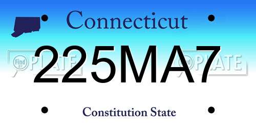 225MA7 Connecticut License Plate