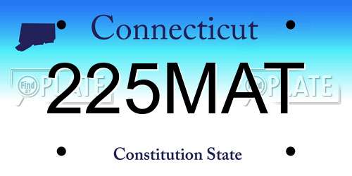 225MAT Connecticut License Plate