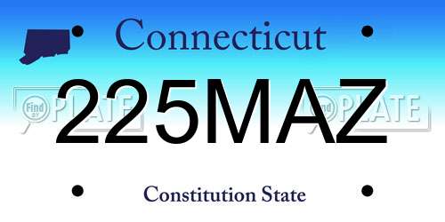 225MAZ Connecticut License Plate