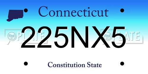 225NX5 Connecticut License Plate