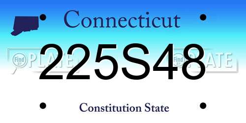 225S48 Connecticut License Plate