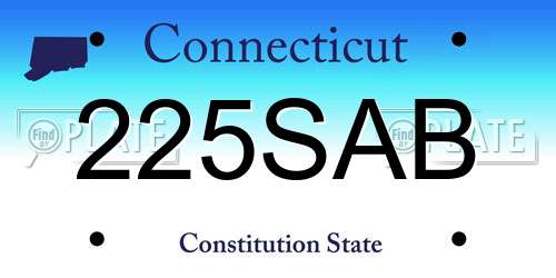 225SAB Connecticut License Plate
