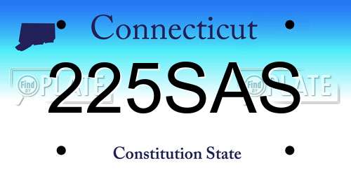 225SAS Connecticut License Plate