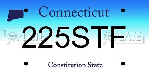 225STF Connecticut License Plate