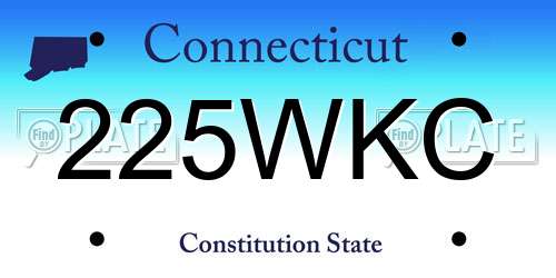 225WKC Connecticut License Plate