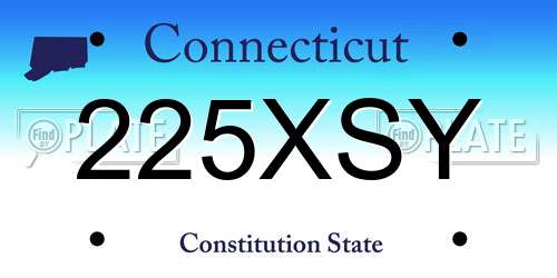 225XSY Connecticut License Plate