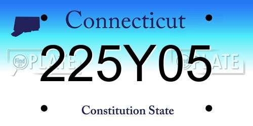 225Y05 Connecticut License Plate