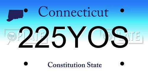 225YOS Connecticut License Plate