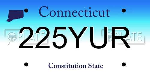 225YUR Connecticut License Plate