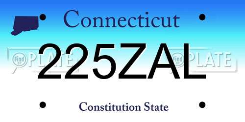 225ZAL Connecticut License Plate
