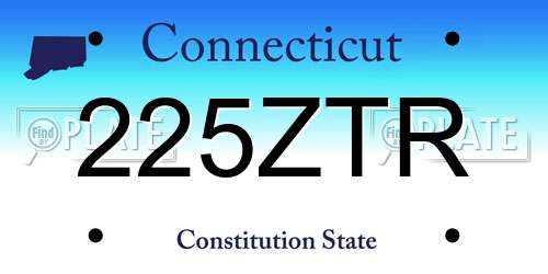225ZTR Connecticut License Plate