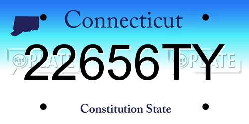 22656TY Connecticut License Plate