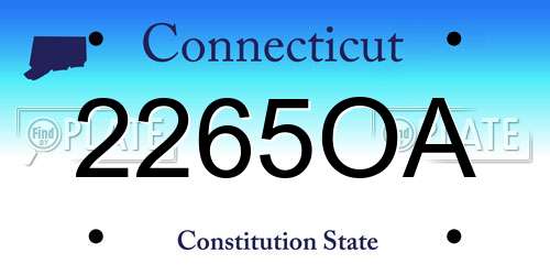 2265OA Connecticut License Plate