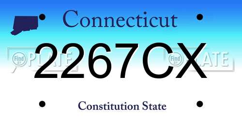2267CX Connecticut License Plate