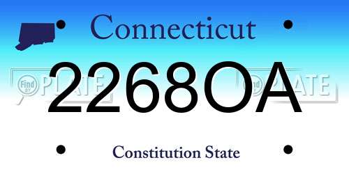 2268OA Connecticut License Plate