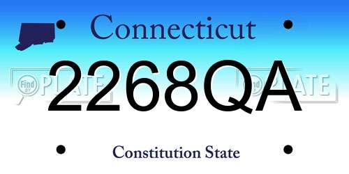 2268QA Connecticut License Plate