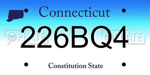 226BQ4 Connecticut License Plate