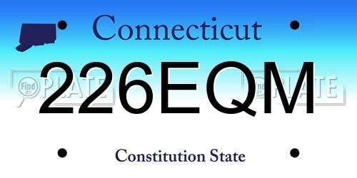 226EQM Connecticut License Plate